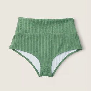 PINK CRINKLE HIGH-WAIST SHORTIE BIKINI BOTTOM